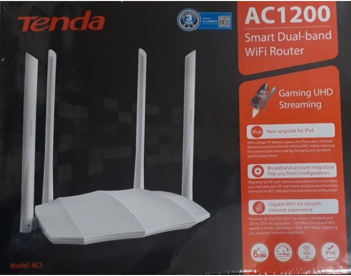 TENDA TE-AC5 1200MBPS DUAL BAND ROUTER